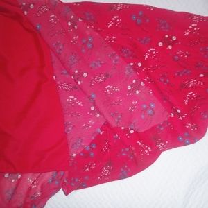 Red flowy floral dress